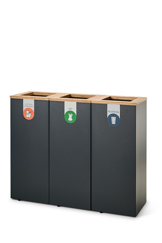 Paxa afvalbak staal (25 liter) antraciet